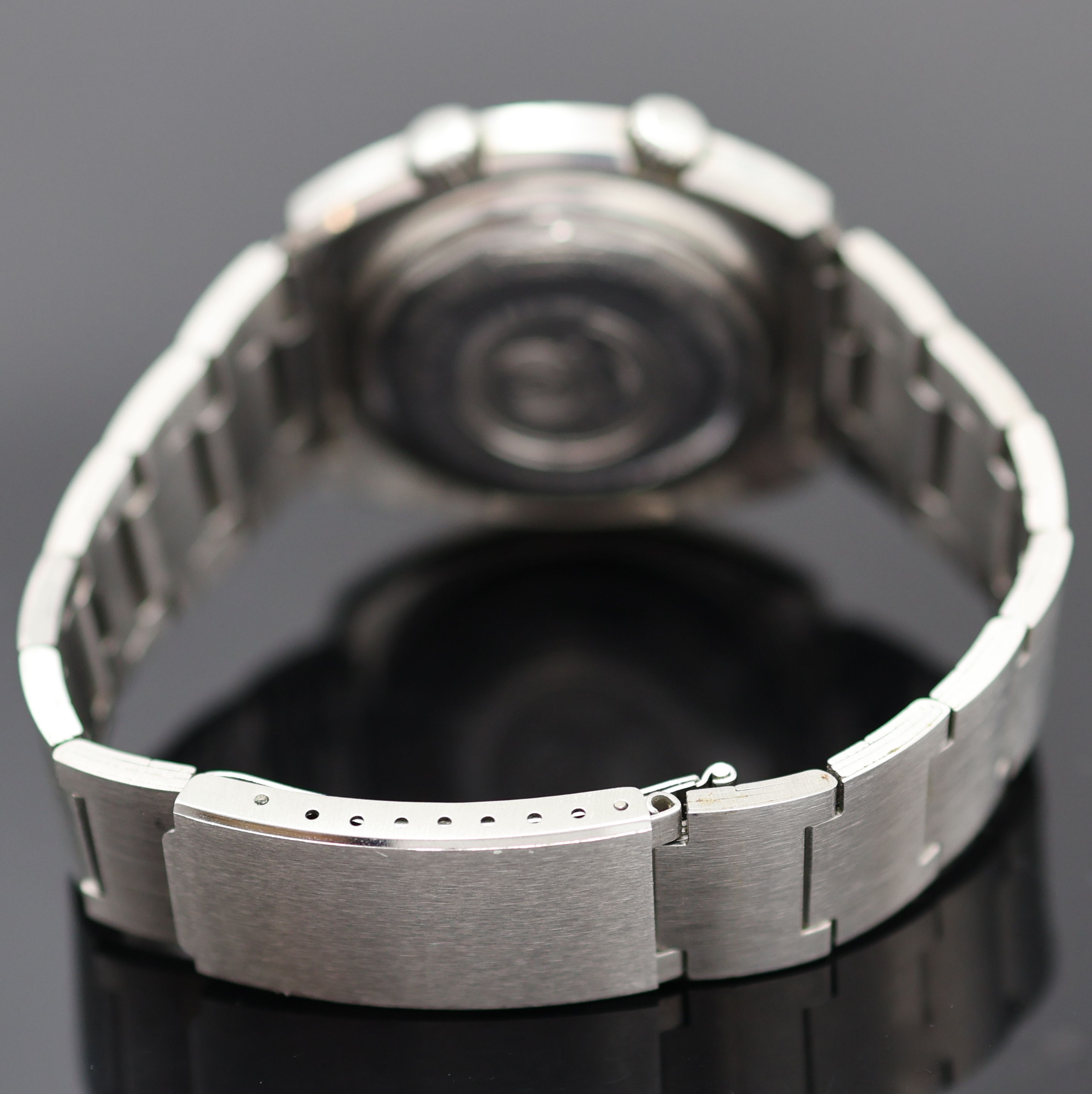 Detail b: PRECIMAX Aquamax Taucherarmbanduhr in Stahl, Schweiz um 1970, Automatik, verschr. Super- Kompressor Geh., Boden m. Tauchersymbol verschr., schwarze ...
