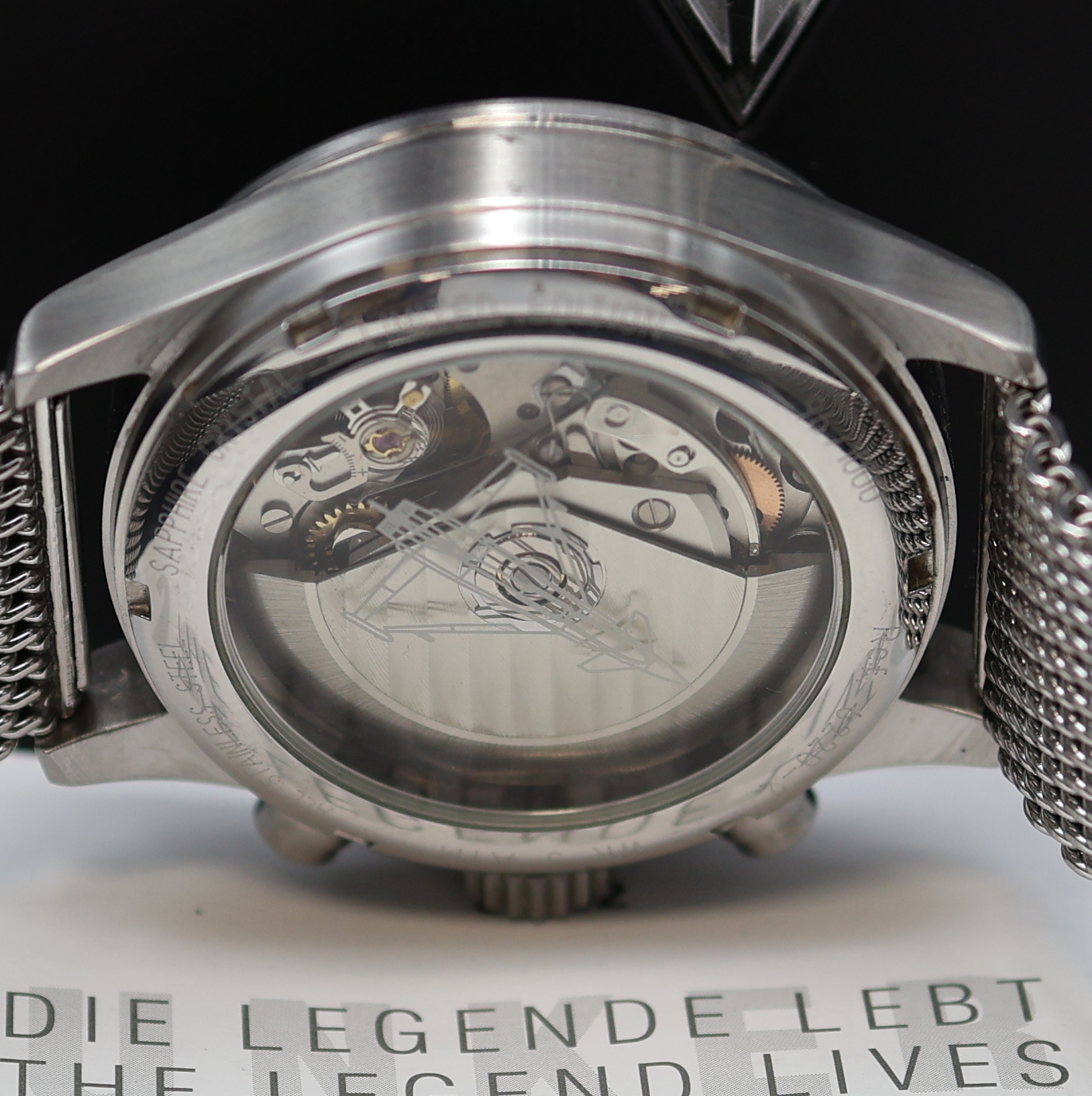Detail e: JUNKERS Eurofighter Typhoon auf 1000 Stück limitierter Armbandchronograph, Schweiz um 2010, Automatik, beids. vergl. Edelstahlgeh., Boden verschr., ...