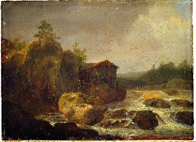 26981751k - Unbekannter Künstler, deutsch, 2. Hälfte 19. Jh., Landschaft mit Wildbach und ...