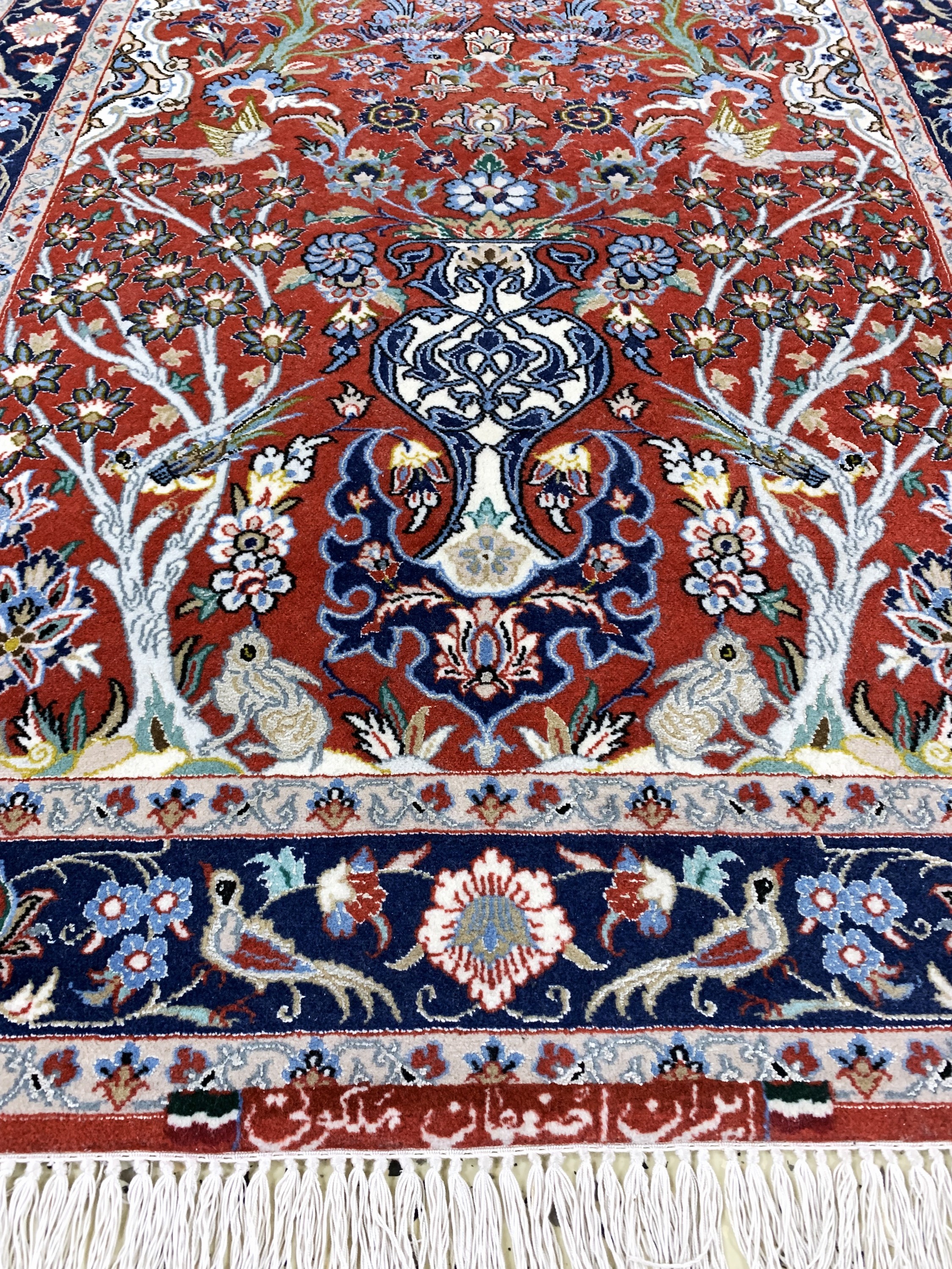 Detail d: Esfahan fein, Persien, Mitte 20.Jhd., Korkwolle mit und auf Seide, ca. 150 x 97 cm, EHZ: 2