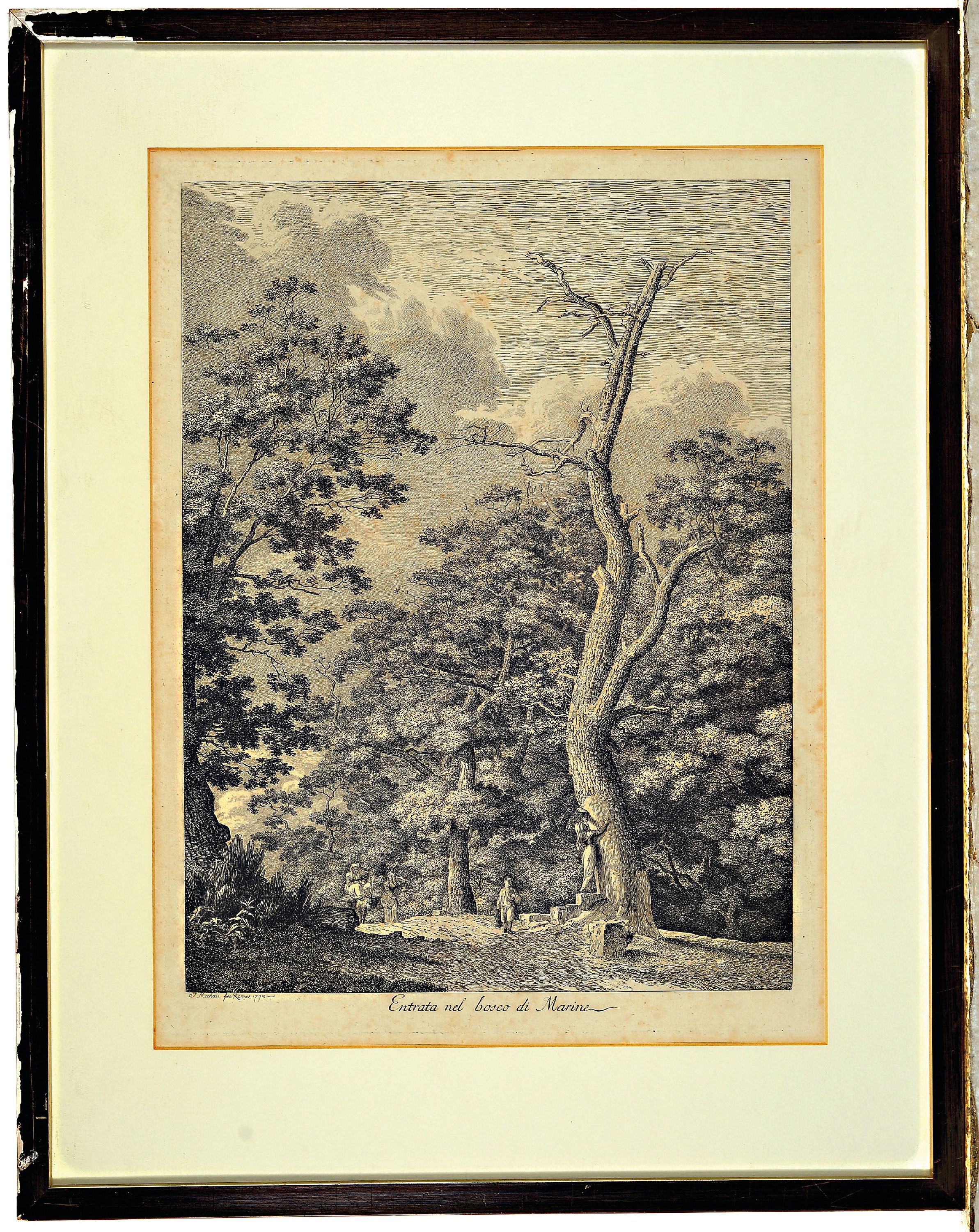 Detail l: Jacob Wilhelm Mechau, 1745-1808, 2 Kupferstiche von 1792: Ponte Molle, ca. 25x35.5cm, und Entrata nel Bosco di Marine, ca. 35x26cm, beide PP, u.Gl., ...