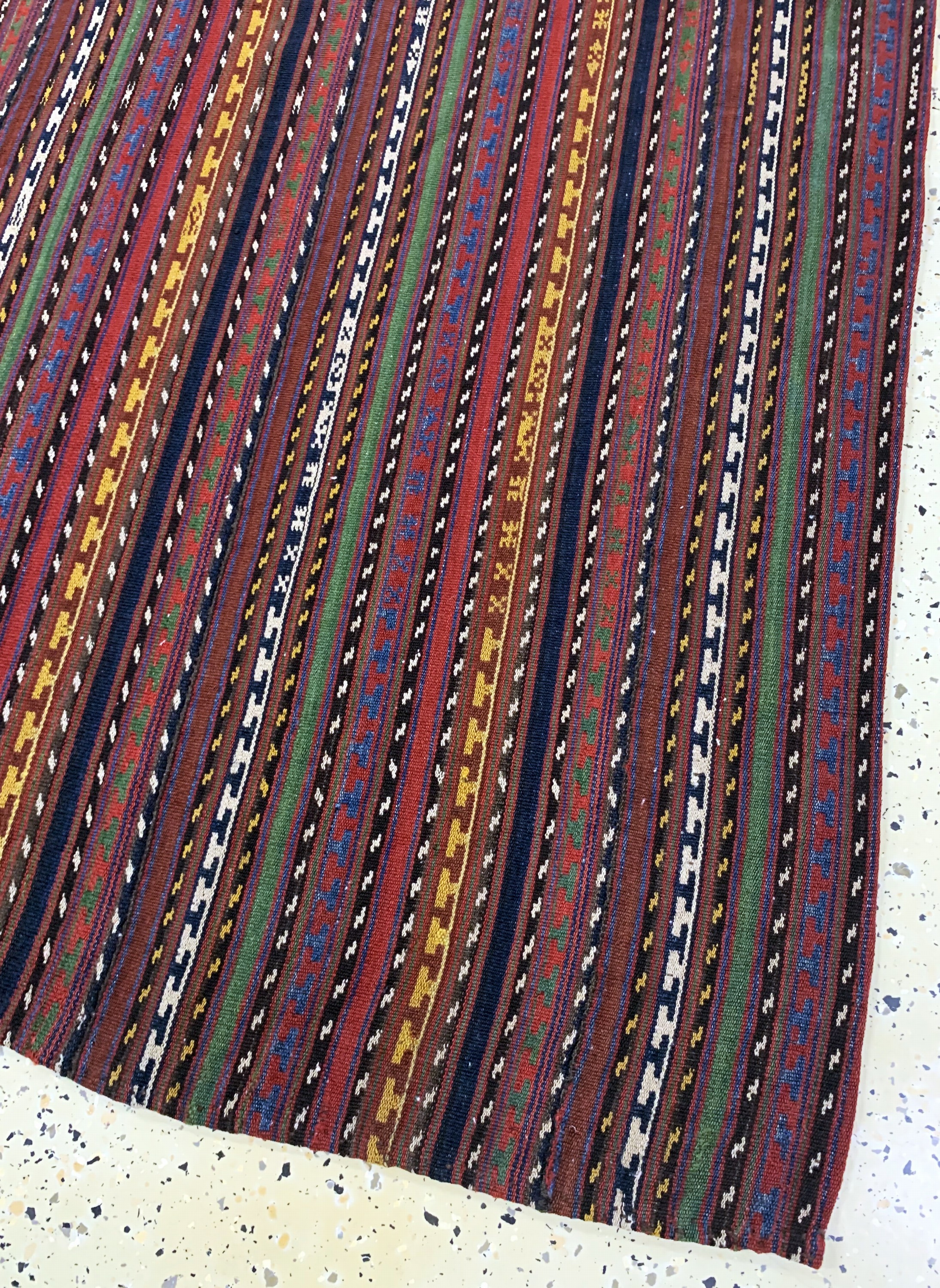 Detail a: Nomaden-Decke"Djajim", Persien, Mitte 20.Jhd, Wolle auf Wolle, ca. 195 x 155 cm, EHZ: 2