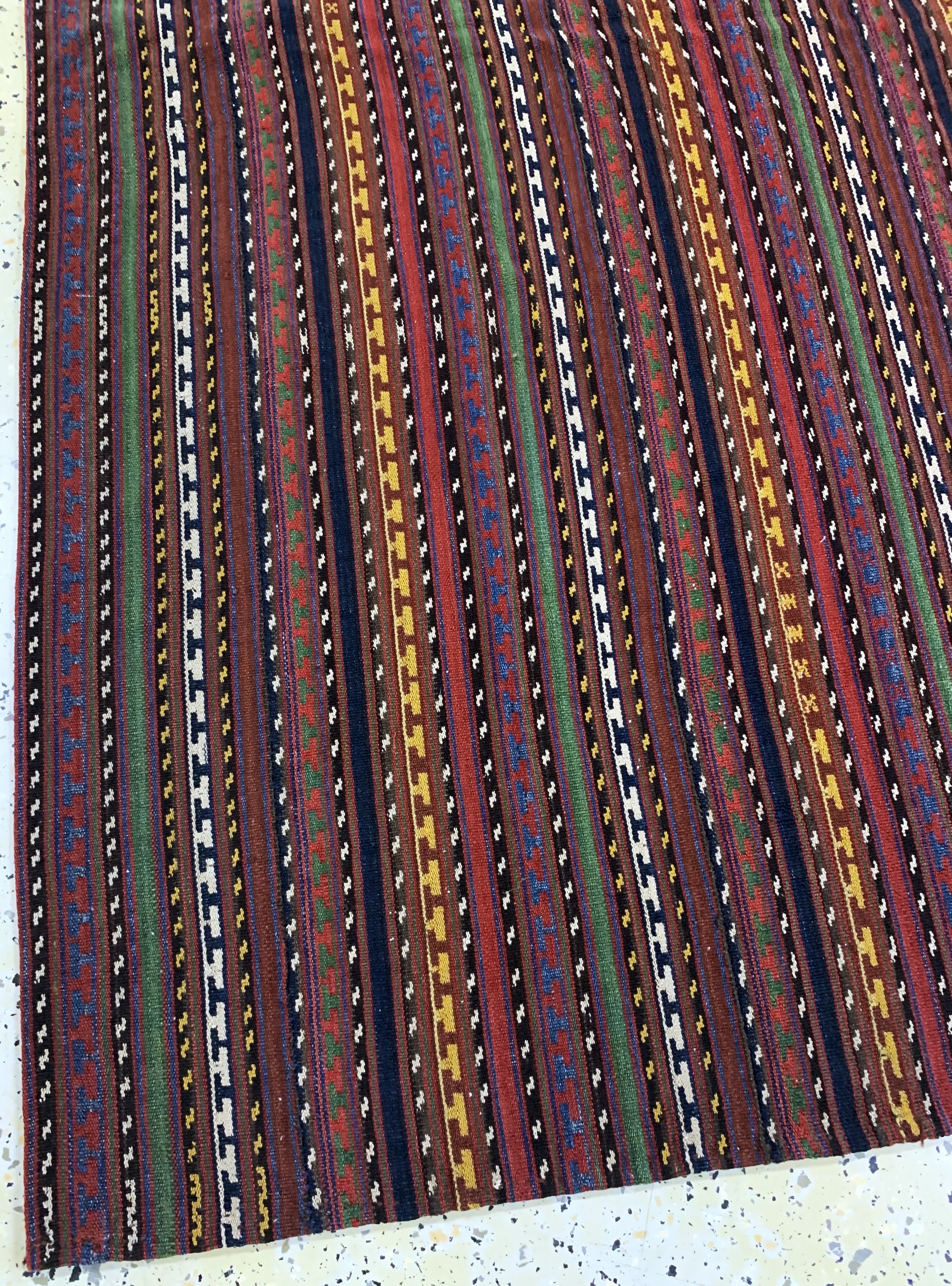 Detail d: Nomaden-Decke"Djajim", Persien, Mitte 20.Jhd, Wolle auf Wolle, ca. 195 x 155 cm, EHZ: 2