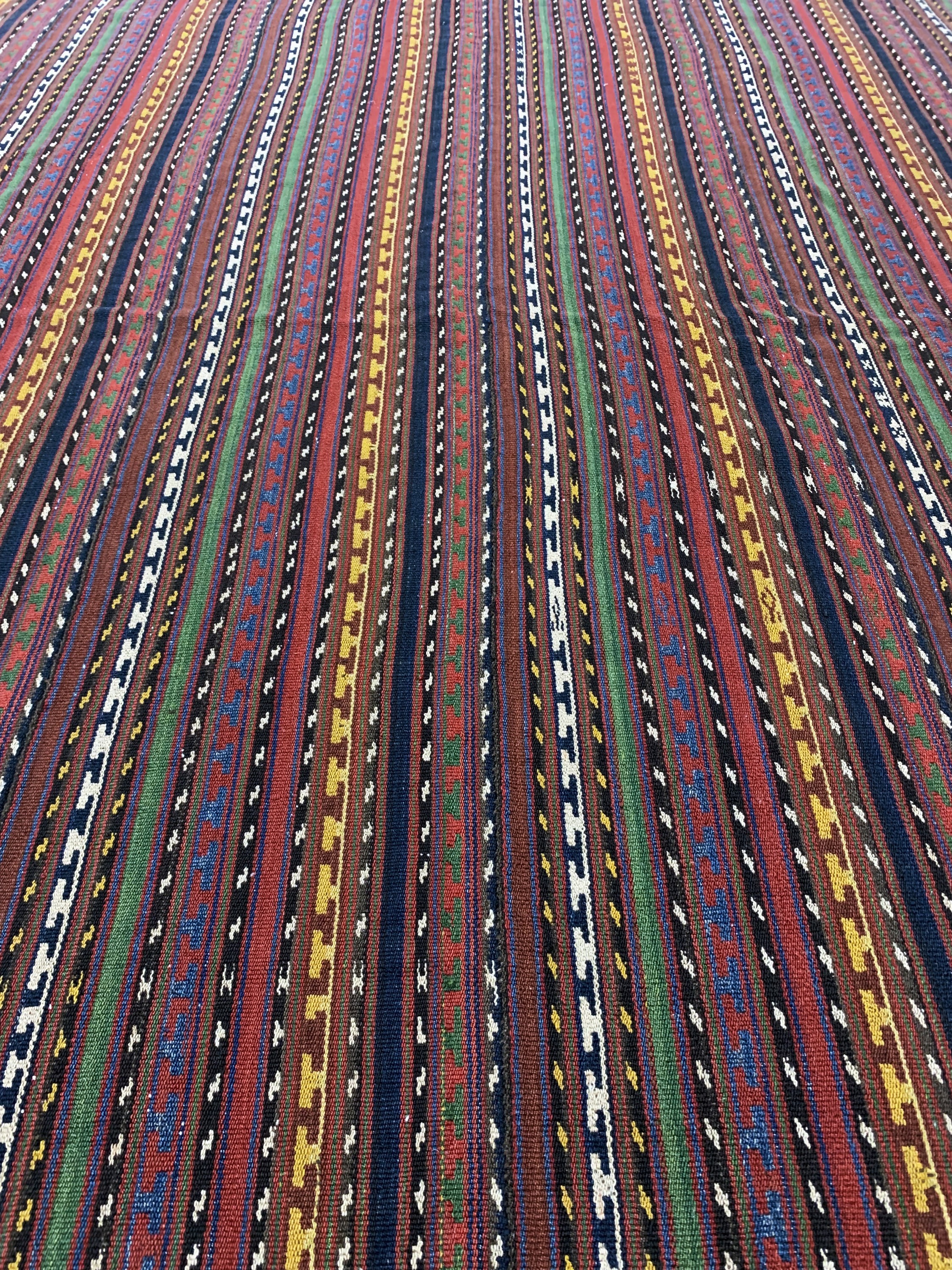 Detail e: Nomaden-Decke"Djajim", Persien, Mitte 20.Jhd, Wolle auf Wolle, ca. 195 x 155 cm, EHZ: 2