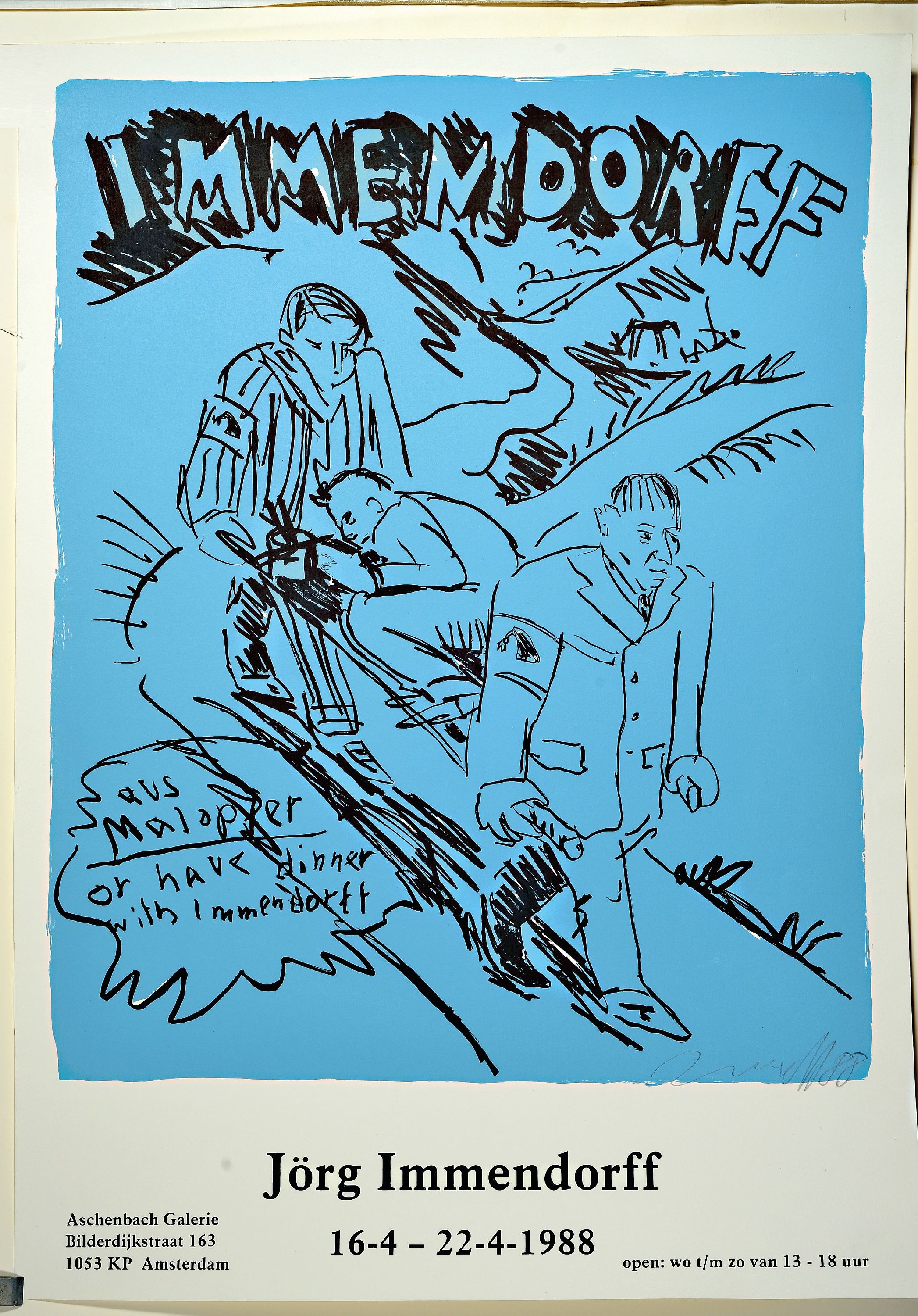 Detail k: Jörg Immendorf, 1945-2007, Lithografie, Titel: Aus Malopfer oder Essen Sie mit Immendorff, handsign., dat. 1988, ca.82x58 cm