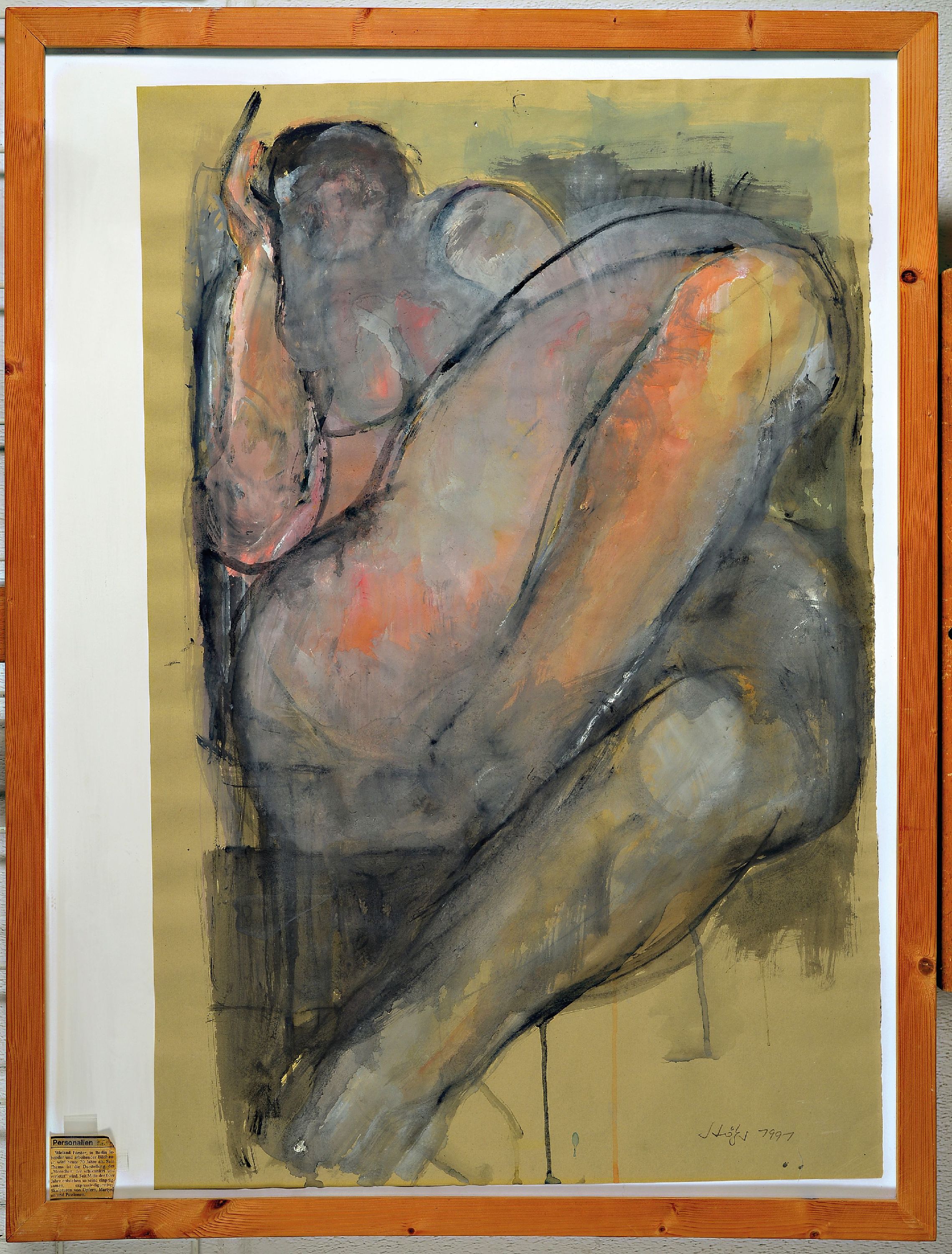 Detail k: werner Stötzer, 1931-2010, weiblicher Akt, Gouache auf grüngrauem Papier, sign. und dat. 1991, ca. 74x49cm, u.Gl., R. ca. 83x63cm
