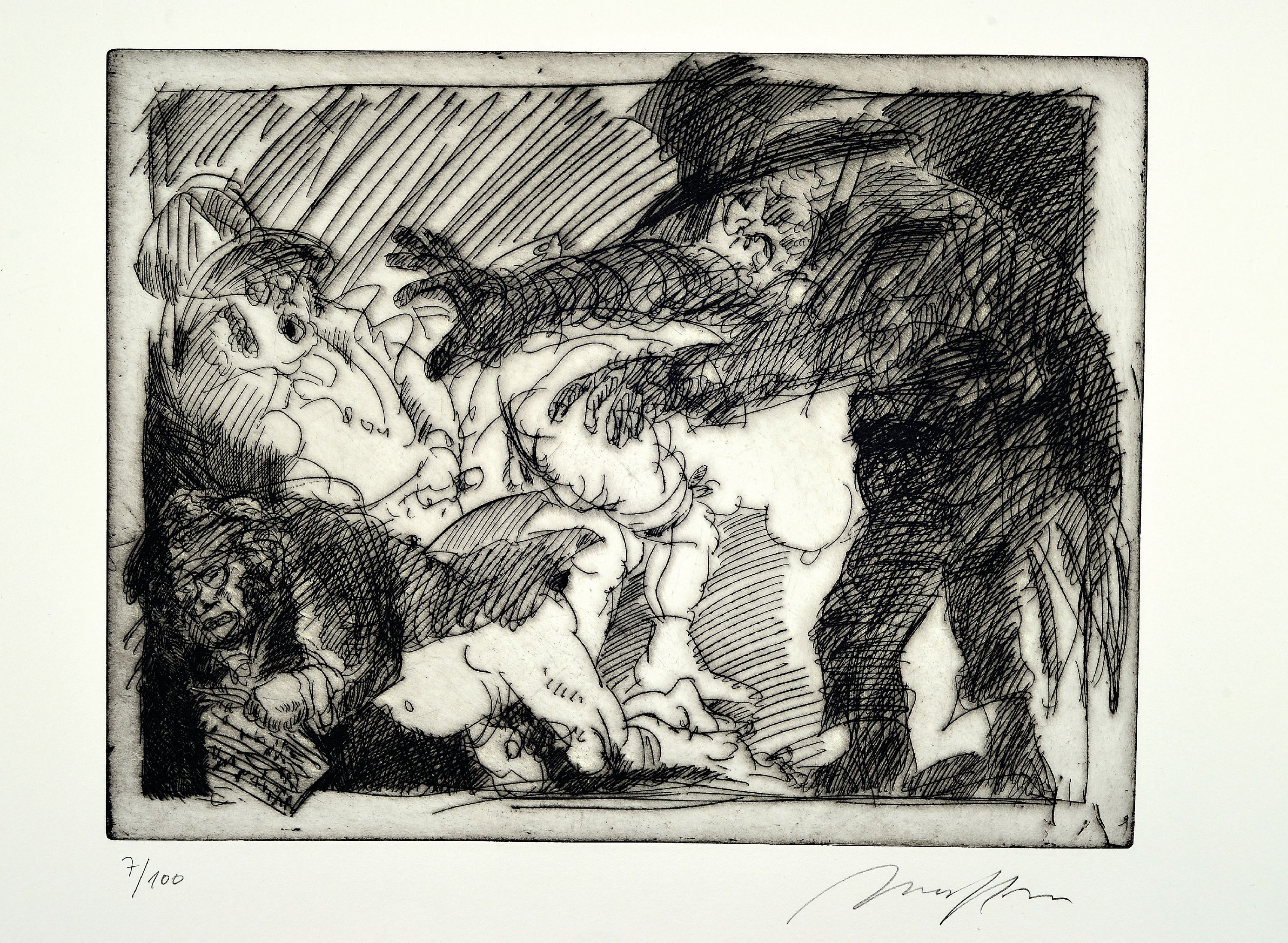 Image 26982284 - Alfred Hrdlicka, 1928-2009, Radierung, handsign. und num. 7/100, ca. 32x41cm