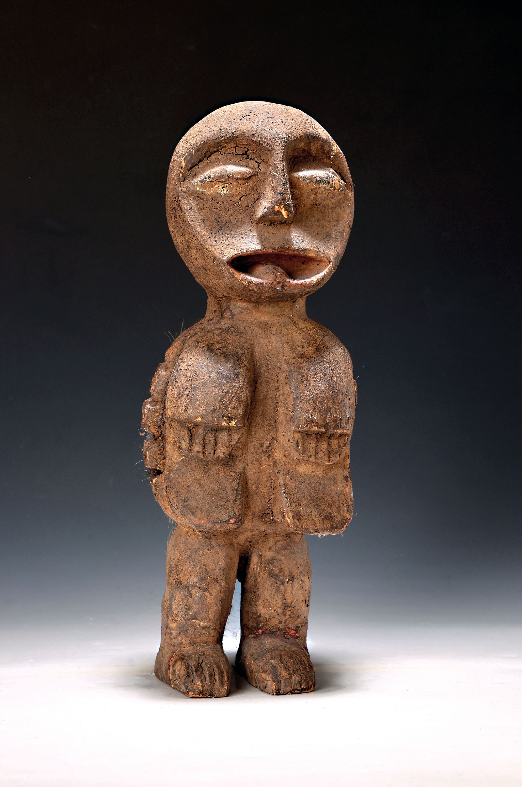 Image 26982289 - Kraftfigur, wohl Kamerum, Mitte 20.Jh, Holz geschnitzt, Schmutzpatina, H. ca. 44cm