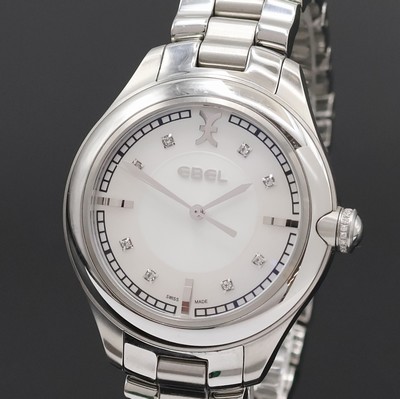 26982245a - EBEL Damenarmbanduhr Onde, Schweiz um 2020, Edelstahlgeh. inkl. Gliederband m. dopp. ...