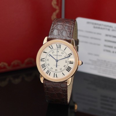 Image CARTIER ungetragene Armbanduhr Ronde Solo Referenz W2RN0008, Automatik, Rosegold 750/000 ...