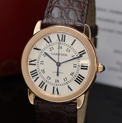 26982250a - CARTIER ungetragene Armbanduhr Ronde Solo Referenz W2RN0008, Automatik, Rosegold 750/000 ...