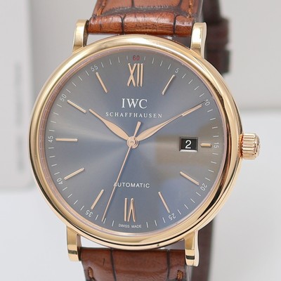 26982267a - IWC Portofino ungetragene Armbanduhr in RG 750/000 Referenz IW356511, Automatik, orig. ...