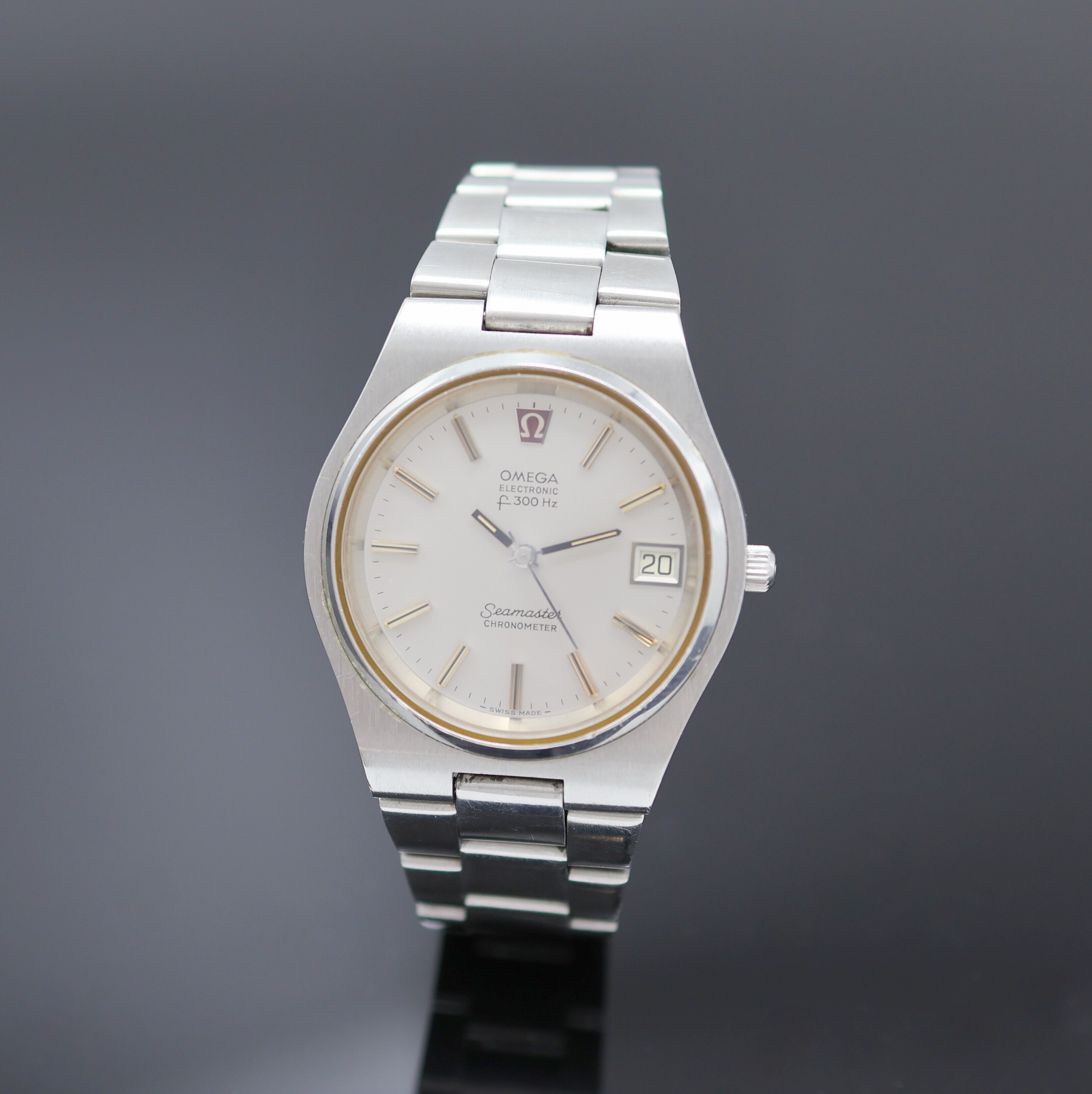 OMEGA Seamaster Chronometer Herrenarmbanduhr f300 mit Stimmgabelschwinger Referenz 198.0044, Schweiz um 1970, Edelstahlgeh. inkl. orig. Stahlband m. ...