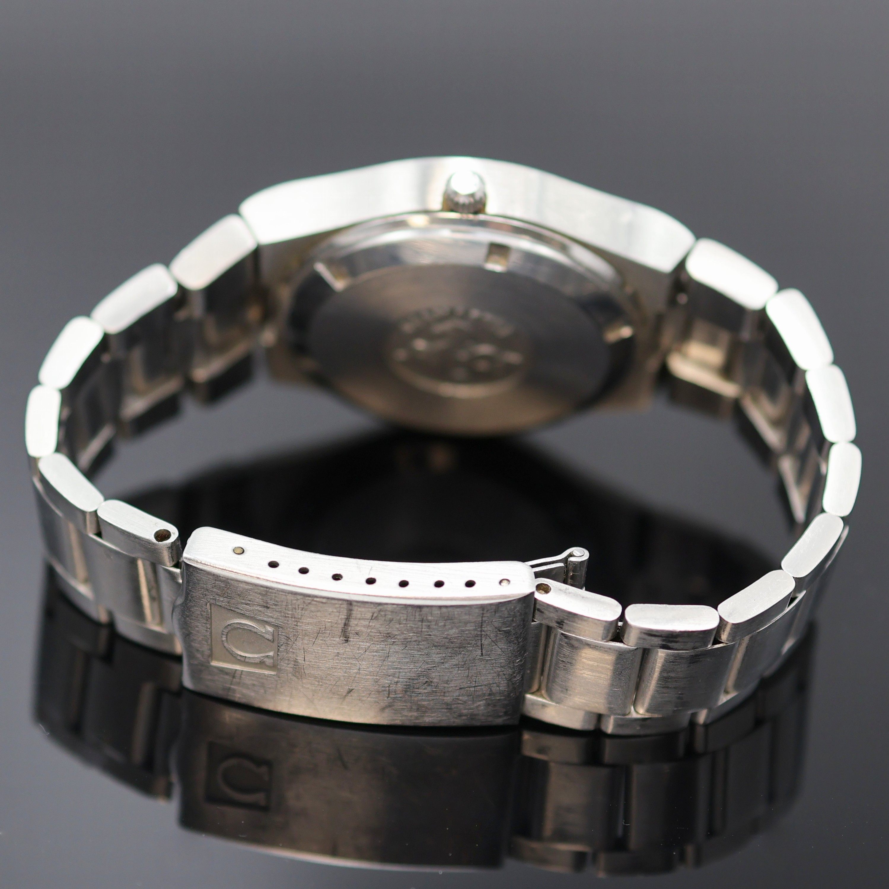 Detail b: OMEGA Seamaster Chronometer Herrenarmbanduhr f300 mit Stimmgabelschwinger Referenz 198.0044, Schweiz um 1970, Edelstahlgeh. inkl. orig. Stahlband m. ...