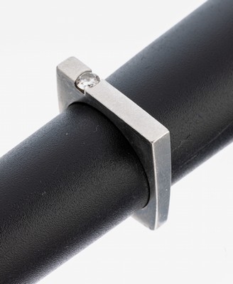 Image 26982317 - Platin Brillant-Ring, Pt 950/000, außergewöhnliche Gestaltung, eckig, ...