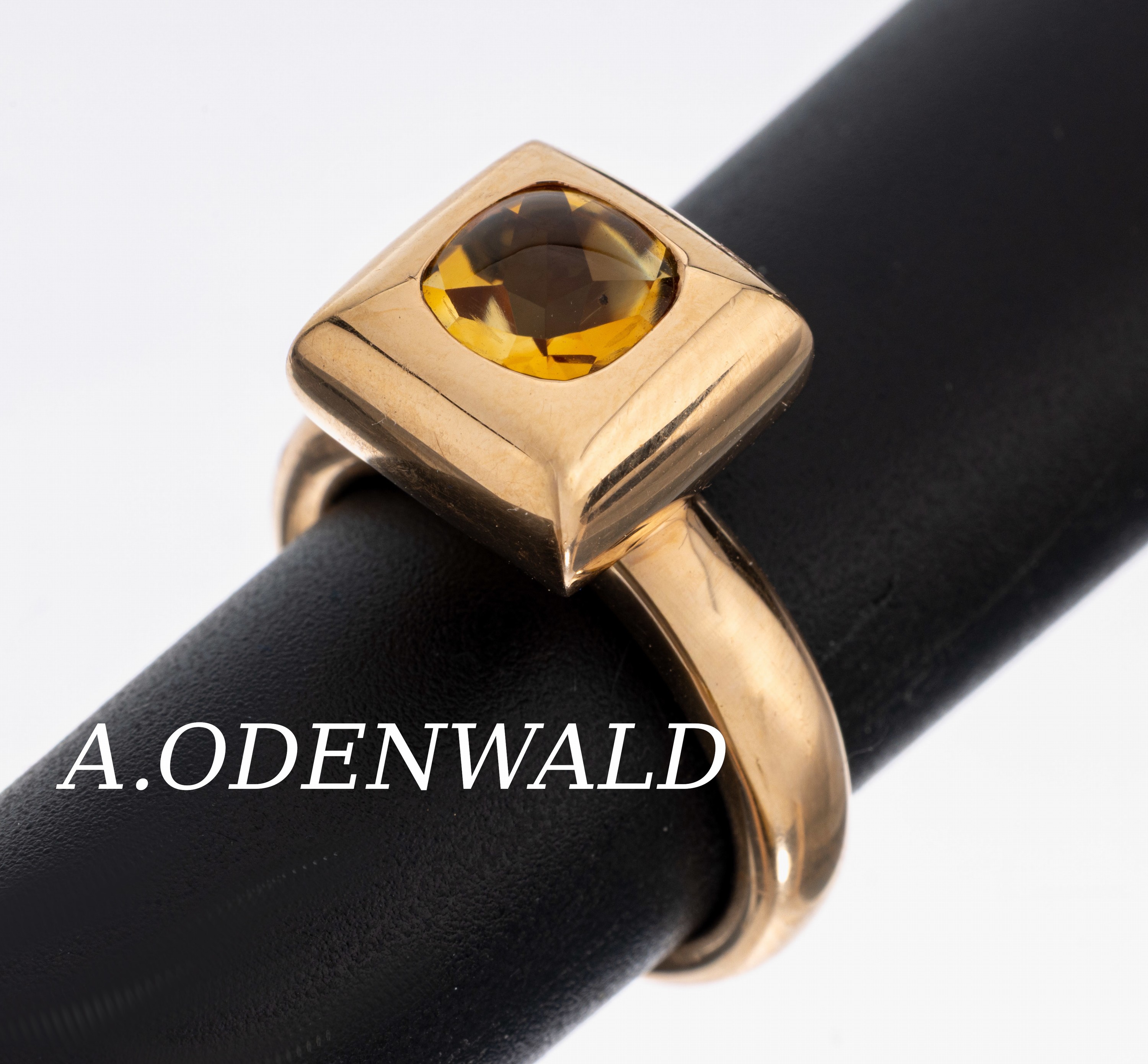 Image 26982706 - 18 kt Gold ODENWALD Saphir-Ring, GG 750/000, qualitätvolle Verarbeitung, gelber Saphir ...