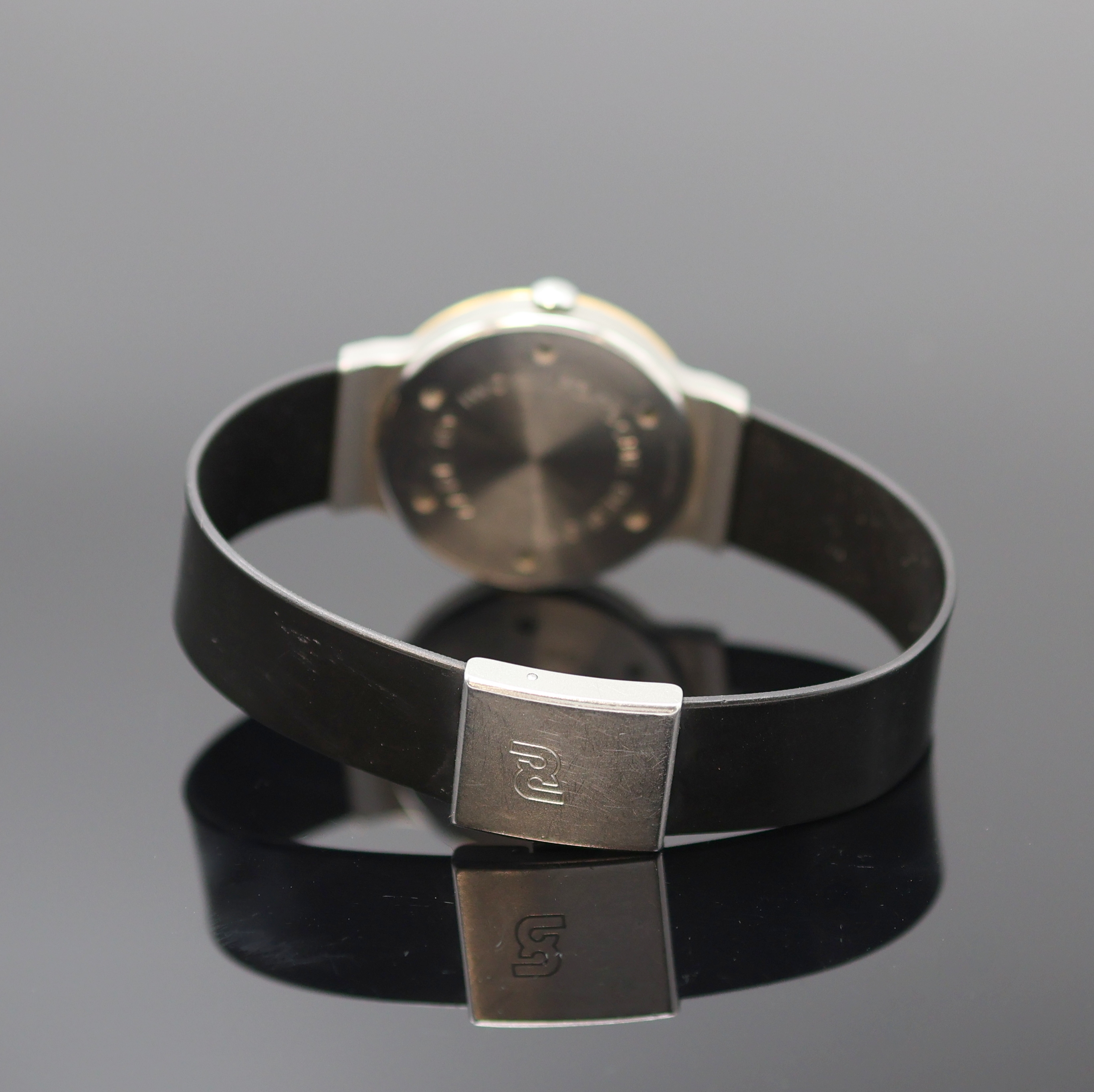 Detail b: PORSCHE DESIGN by IWC Armbanduhr Referenz 3320, Schweiz um 1990, quarz, Edelstahl/GG Lünette m. orig. Kautschukband m. Faltschl., Boden verschr., ...