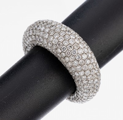 Image 26982855 - 18 kt Gold Brillant-Ring, WG 750/000, verlaufende Ringschiene, Brillanten zus. ca. 5.99 ...