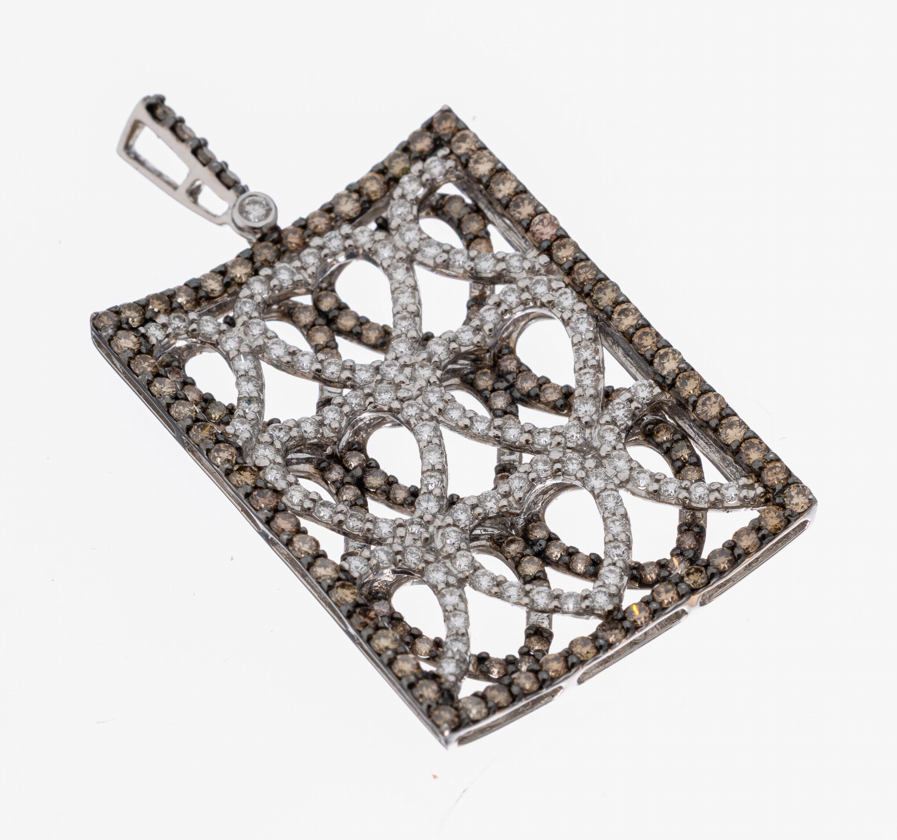 Image 26982948 - 18 kt Gold Brillant-Anhänger ´Herz´, WG 750/000, quadratischer Rahmen, herzförmige ...