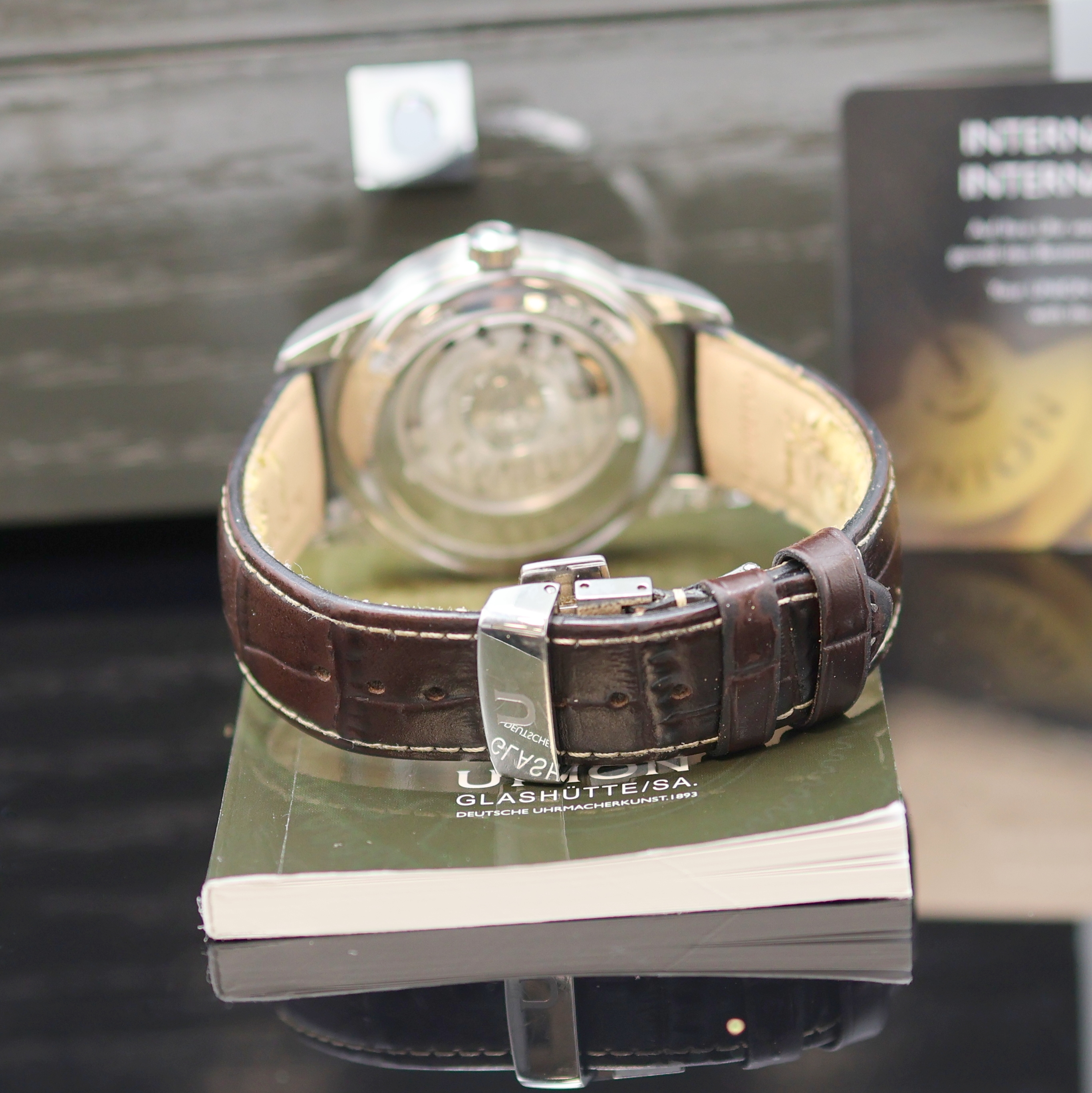 Detail c: UNION GLASHÜTTE 1893 Herrenarmbanduhr Referenz D007.444.16.083.00, Schweiz lt. beil. Pap. verk. 09/2015, Automatik, 3-teil. Edelstahlgeh. beids. ...