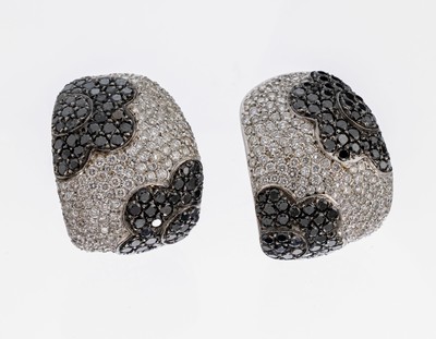 Image 26982979 - Paar 18 kt Gold Diamant-Ohrstecker, WG 750/000, schwere Verarbeitung, Brillanten und ...