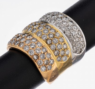 Image 18 kt Gold Brillant-Ring, GG/WG/RG 750/000,Brillanten zus. ca. 3.6 ct Weiß/si, RW 58, ...