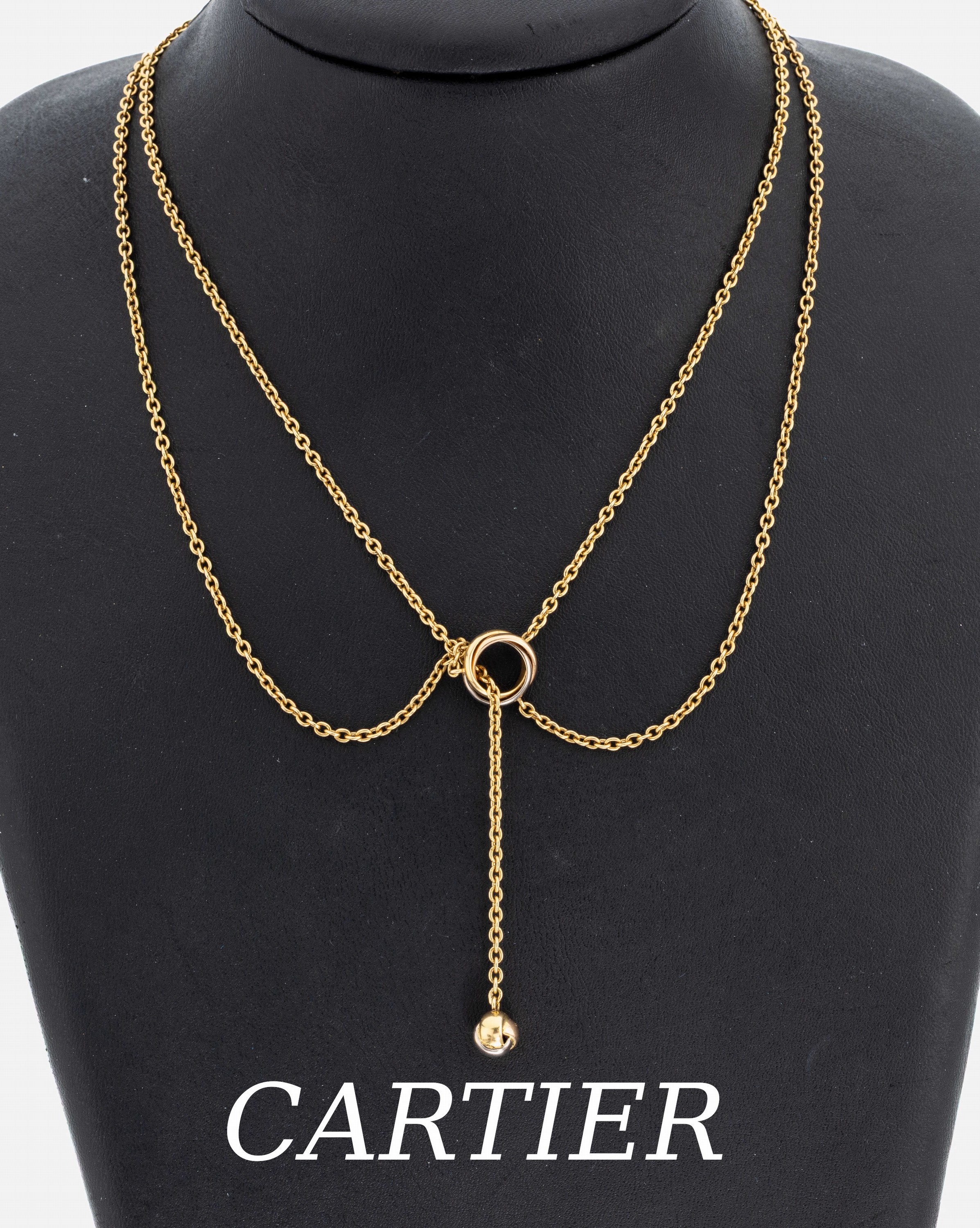 Image 26983003 - 18 kt Gold CARTIER Y-Collier , GG/WG/RG 750/000, Mittelteil mit Trinity Ring, Ende ...