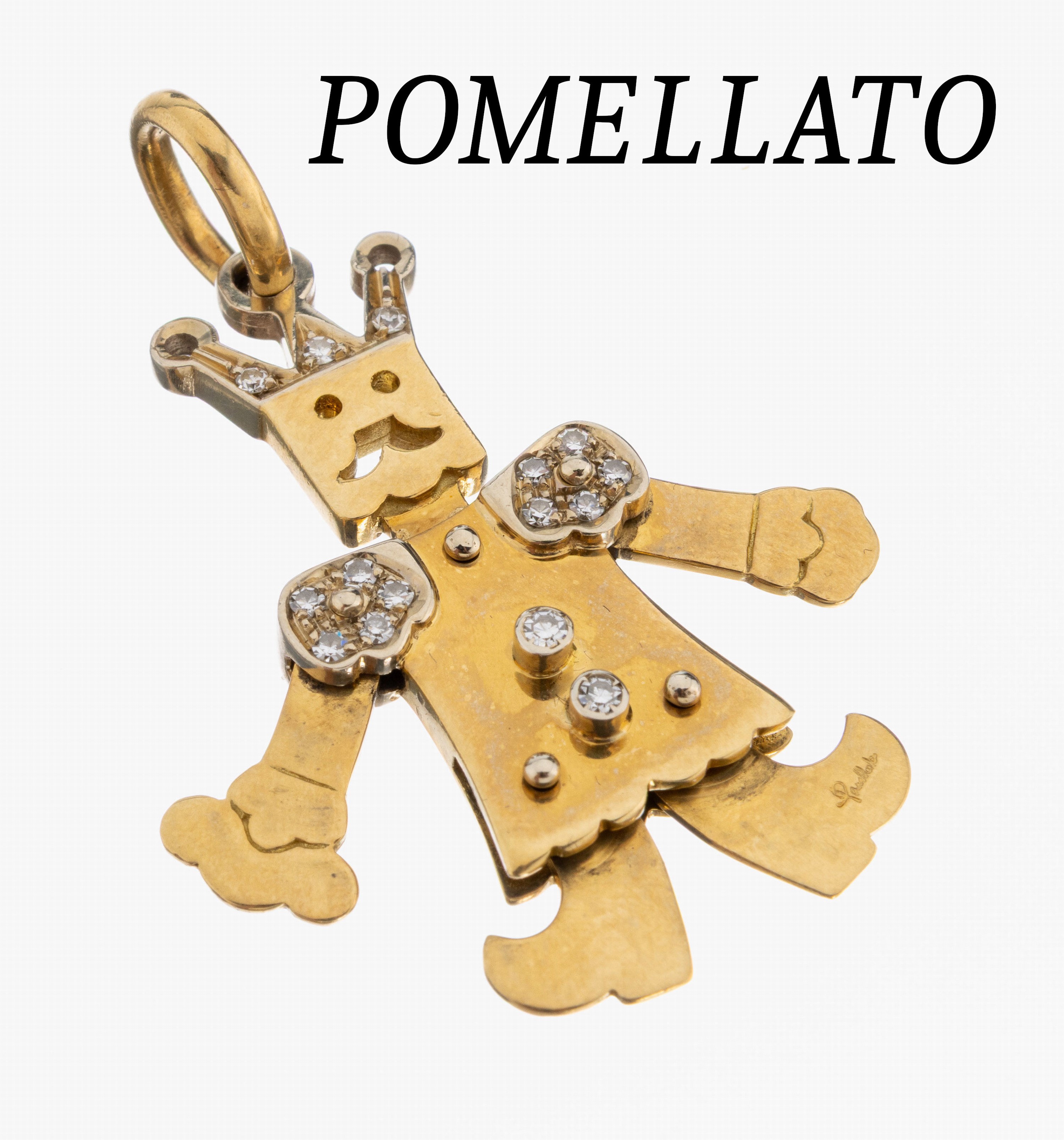 Image 26983044 - 18 kt Gold POMELLATO Brillant-Anhänger, GG/WG 750/000, in Form eines Hampelmanns, ...