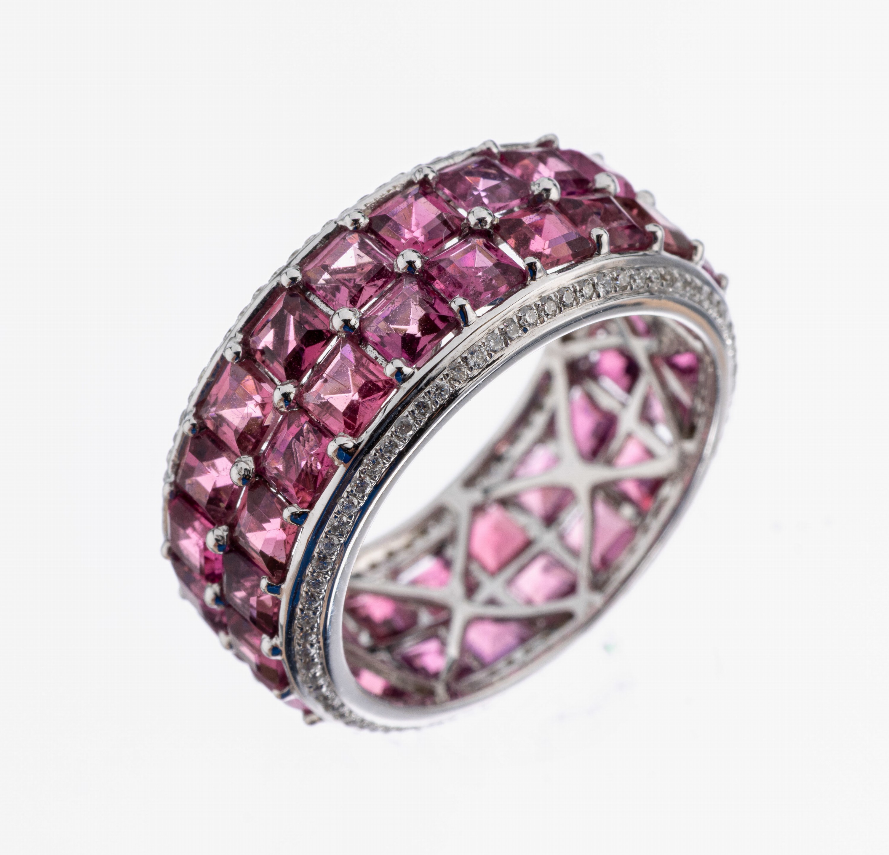 Image 26983060 - 18 kt Gold Turmalin-Brillant-Ring, WG 750/000, Turmalin-Carrees zus. ca. 6.16 ct, ...