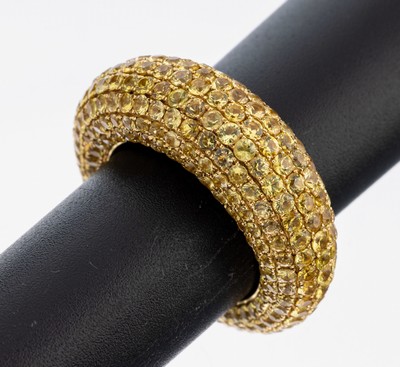 Image 26983014 - 18 kt Gold Saphir-Ring, GG 750/000, außergewöhnliche Gestaltung, rundfacett. ...