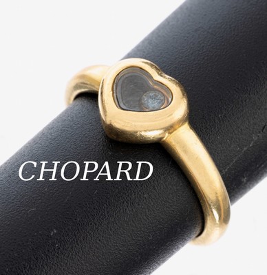 Image 26983040 - 18 kt Gold CHOPARD Brillant-Ring, GG 750/000, Happy Diamonds Serie, herzf. Ringkopf, ...