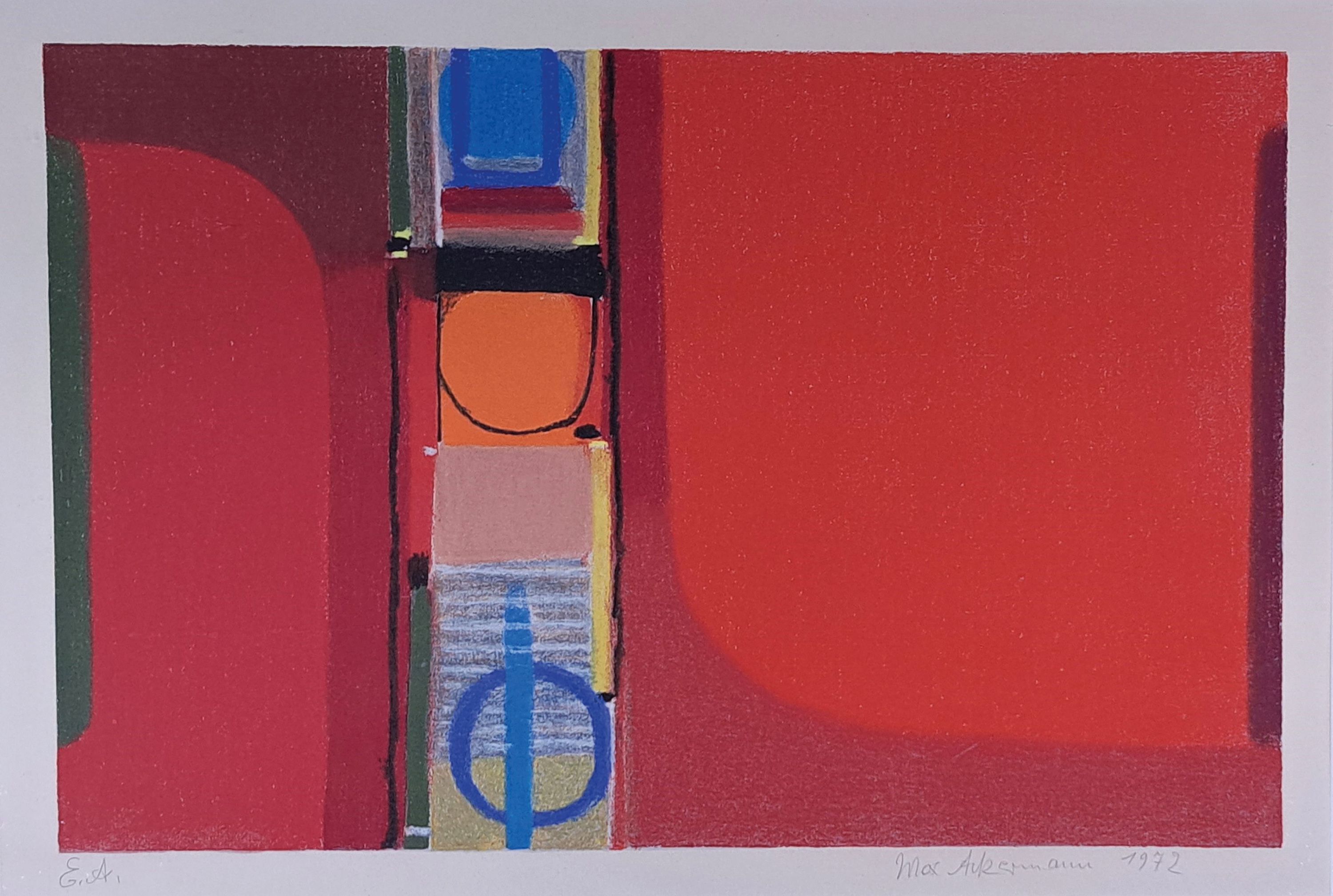 Detail k: Max Ackermann, 1887 Berlin-1975 Bad Liebenzell, Überbrückte Kontinente, Farbserigraphie, rechts unten sign. und dat. 1972, bez.: e.a., ca. ...