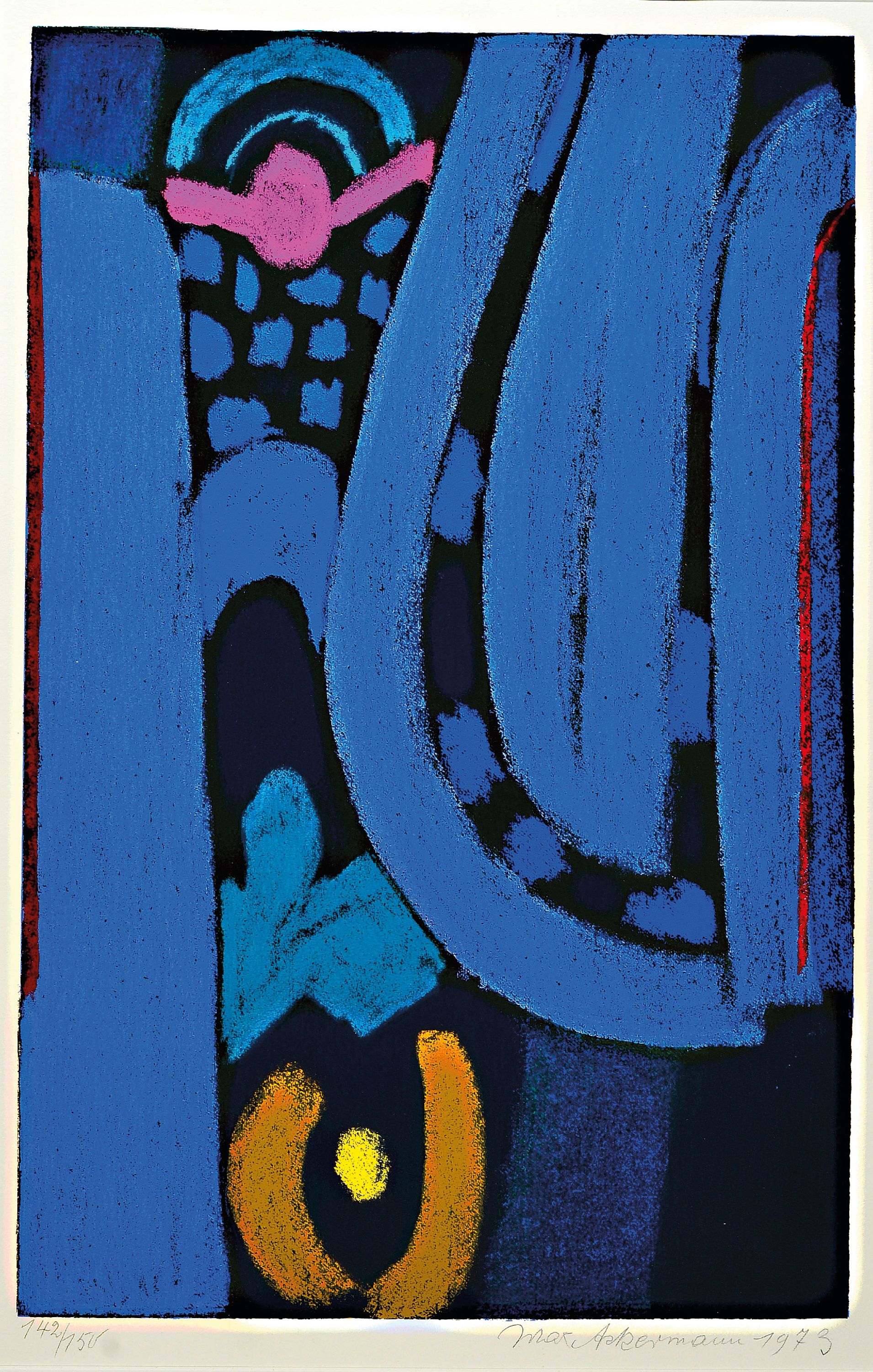 Image 26983110 - Max Ackermann, 1887 Berlin-1975 Bad Liebenzell, Energie II, Farbserigraphie, rechts ...