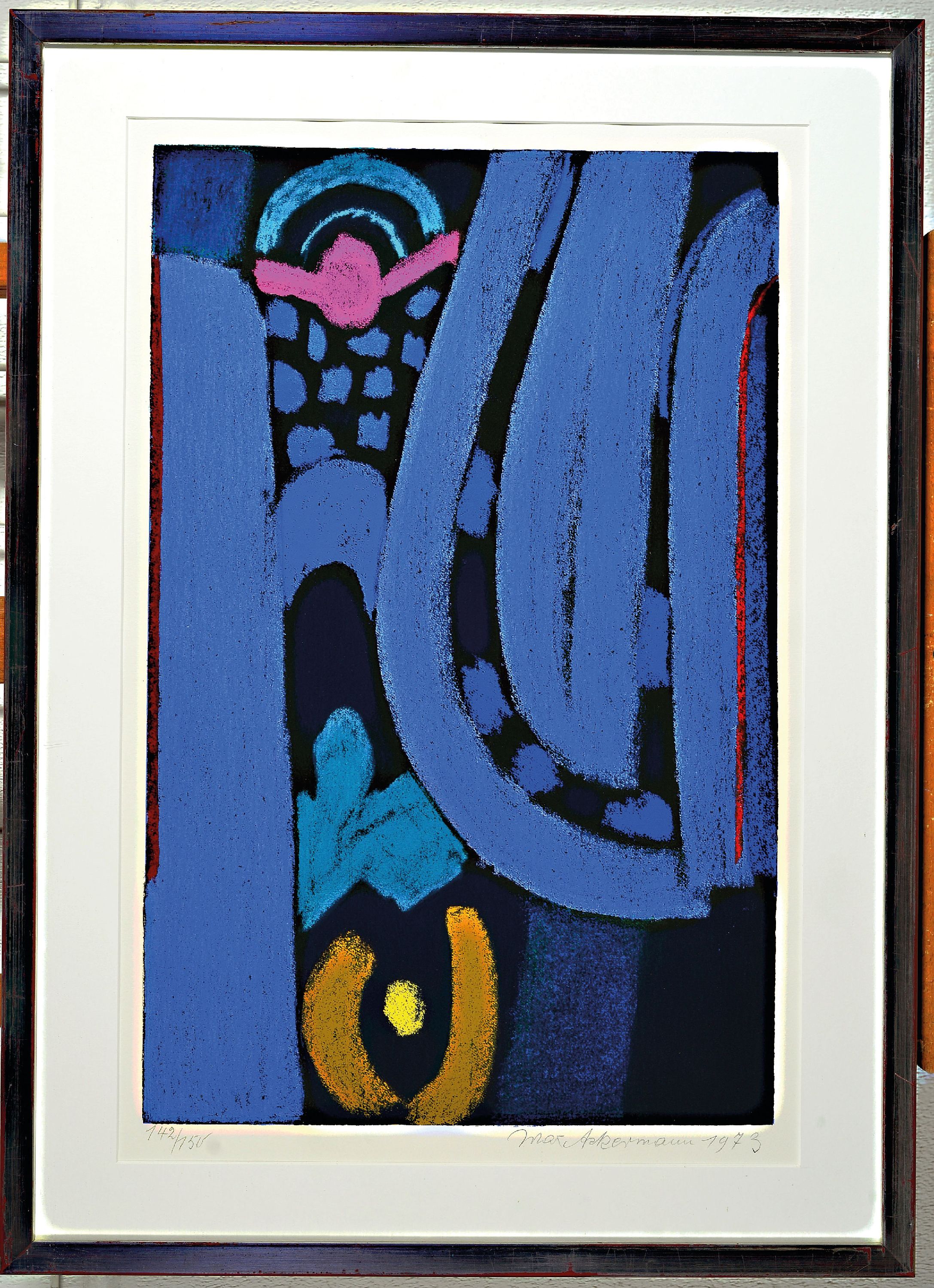 Detail k: Max Ackermann, 1887 Berlin-1975 Bad Liebenzell, Energie II, Farbserigraphie, rechts unten sign. und dat. 1973, num. 142/150, ca. 56x37cm, PP, u.Gl., ...