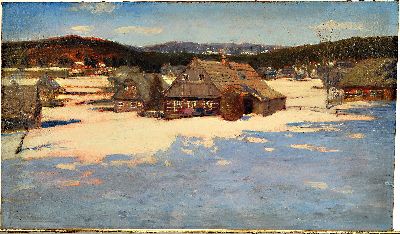 26983103k - Viktor Freudemann, 1857 Berlin-1926, Verschneite Winterlandschaft, Öl/Lwd, links unten ...
