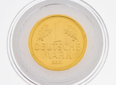 Image 26983132 - 1 Deutsche Mark, sogn. Goldmark, Deutsche Bundesbank 2001, Münzkapsel