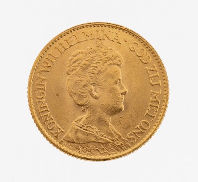 Image 26983166 - Goldmünze 10 Gulden, Niederlande 1917, Königin Wilhelmina