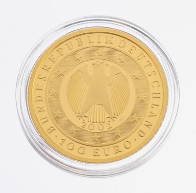 Image 26983246 - 100 Euro Goldmünze, 2002, GG 999/000, 1/2 Unze 15.55 g, Übergang zur ...
