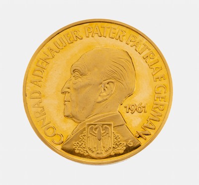 Image 26983350 - Goldmünze: Aureus Magnus IIS Dukat Konrad Adenauer 1961