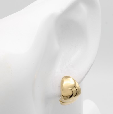 26983509a - Paar Klappcreolen, GG 750/000, glattes Design, im Verlauf gearb