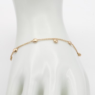 26983524a - Armband, RoséG 750/000, runde Plättchen z.T. abgehängt, L. ca. 19 cm