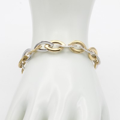 26983525a - Gliederarmband, GG/WG 750/000, navettef. Glieder, integrierte Schließe, L. ca. ...