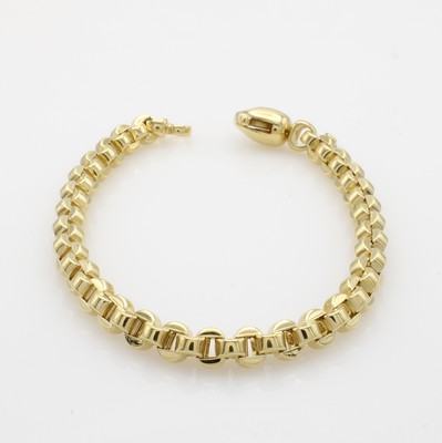Image Gliederarmband, GG 750/000, ovale, kantige Glieder, L. ca. 20 cm