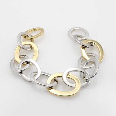 Image Gliederarmband mit Brillant, WG/GG 750/000, ovale Glieder in versch. Größen, ...