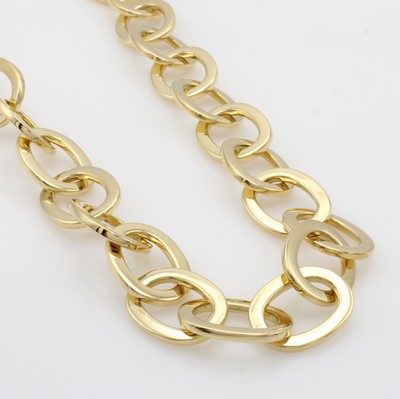 Image 26983533 - Gliederkette mit Brillant, GG 750/000, ovale Glieder, integrierte Schließe, L. ca. ...