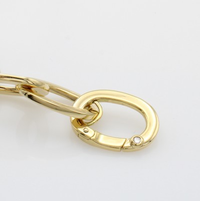 26983533a - Gliederkette mit Brillant, GG 750/000, ovale Glieder, integrierte Schließe, L. ca. ...