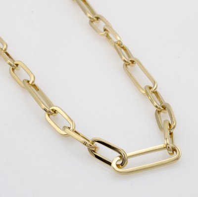 Image 26983591 - Endlose Gliederkette, GG 750/000, ovale, kantige Glieder, L. ca. 90 cm