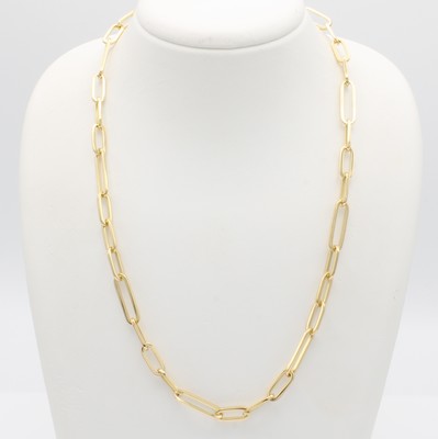 26983591b - Endlose Gliederkette, GG 750/000, ovale, kantige Glieder, L. ca. 90 cm