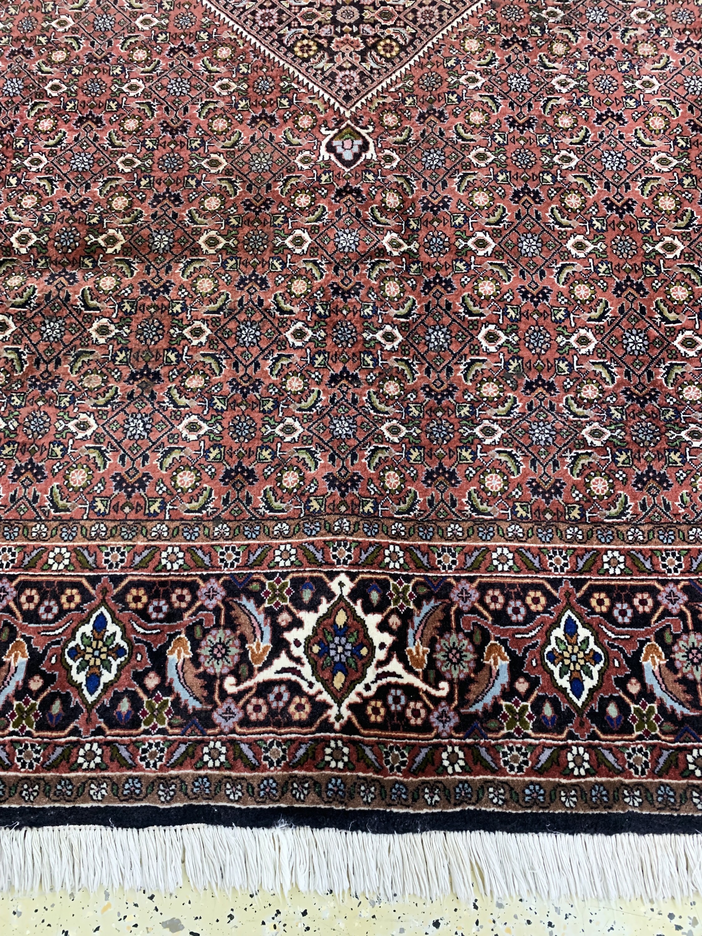 Detail e: Bidjar fein, Persien, Ende 20.Jhd, Korkwolle auf Baumwolle, ca. 255 x 246 cm, EHZ: 2