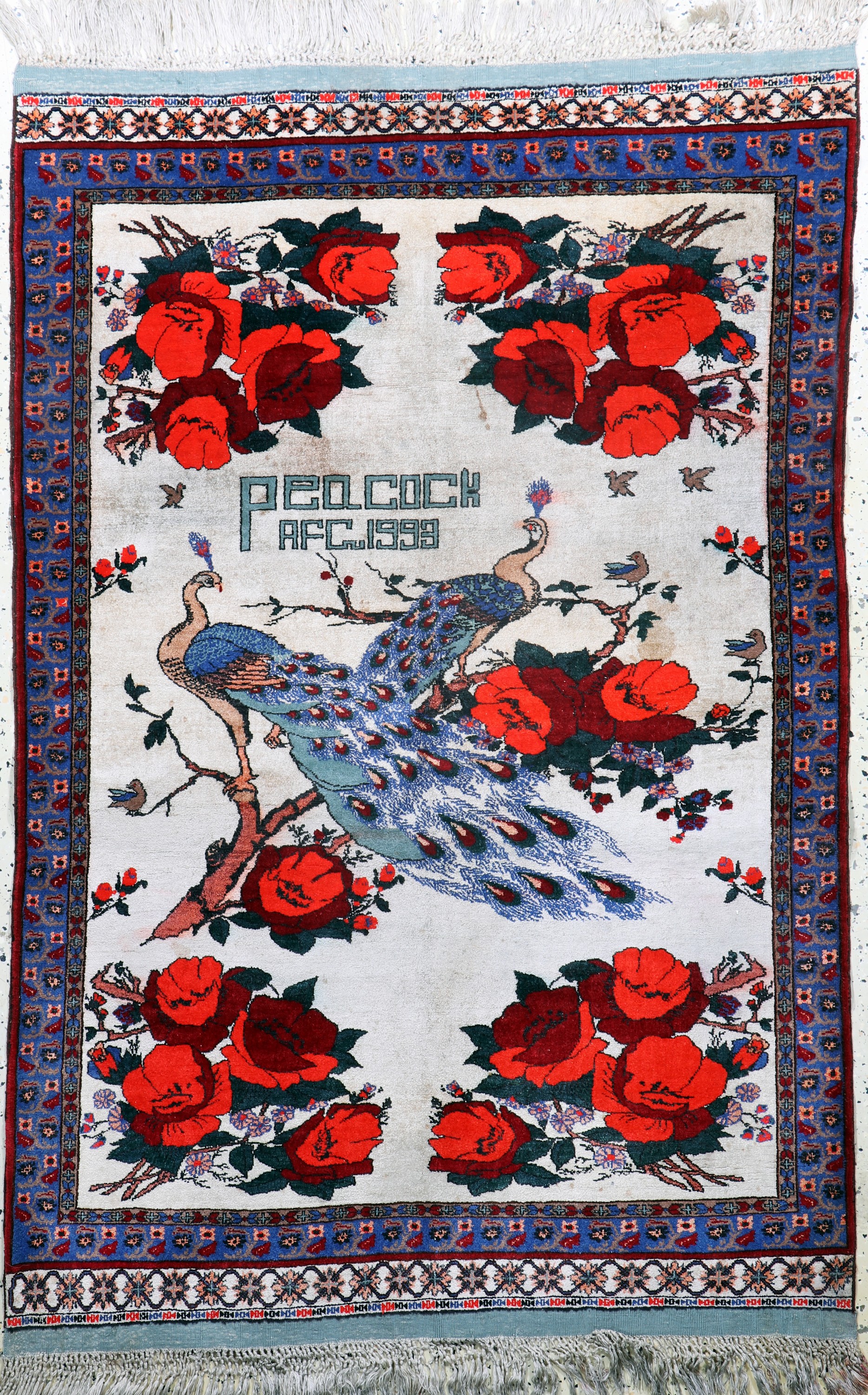 Mauri"Seidengrund", Afghanistan, Mitte 20.Jhd, Seide mit Wolle auf Baumwolle, ca. 176 x 116 cm, verfärbt, EHZ: 2